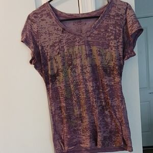 Maurices Distressed Purple Graphic Tee